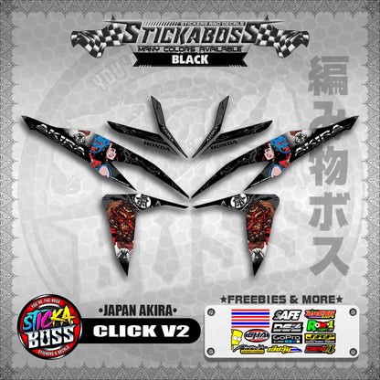 CLICK V2 STICKER DECALS ( JAPAN AKIRA )【WITH FREEBIES】