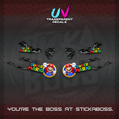 FAZZIO UV TRANSPARENT DECALS (FLAMES 02 SUPER-M MOTIF) STICKER KITS BY STICKABOSS