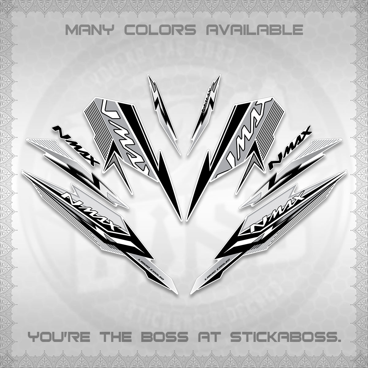 NMAX V2 FOR WHITE DECALS (2026 VARIO STYLE) STICKER DECALS By STICKABOSS