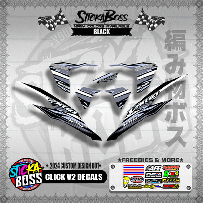 CLICK V2 DECALS ( 2024 CUSTOM DESIGN 001 )【WITH FREEBIES】