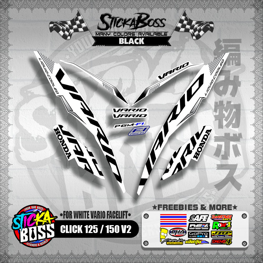 CLICK 125 / 150 V2 DECALS ( FOR WHITE VARIO FACELIFT )【WITH FREEBIES】