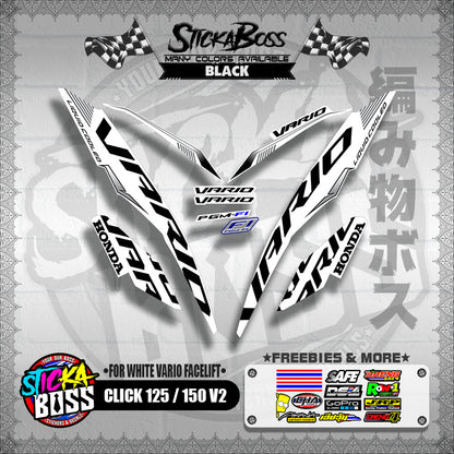 CLICK 125 / 150 V2 DECALS ( FOR WHITE VARIO FACELIFT )【WITH FREEBIES】