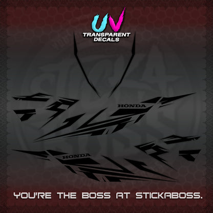 CLICK 125 V4 UV TRANSPARENT DECALS (2026 MINIMAL 001 DESIGN)STICKER DECALS By STICKABOSS