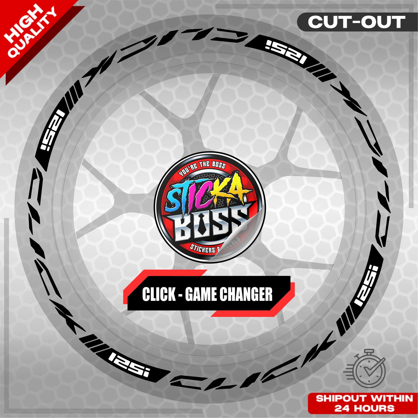 CLICK 125 MAG STICKER SET  ( 2 MAGS ) - GAME CHANGER | VINYL WATERPROOF CUT-OUT DECALS