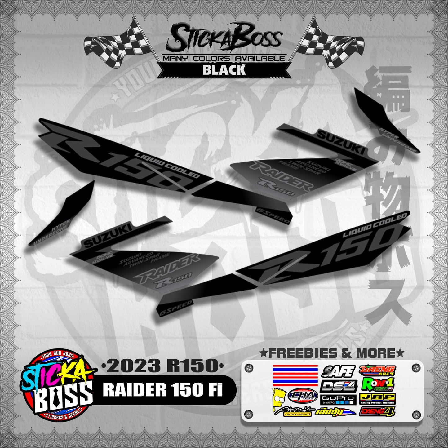 RAIDER 150 Fi DECALS ( 2023 R150 )【WITH FREEBIES】