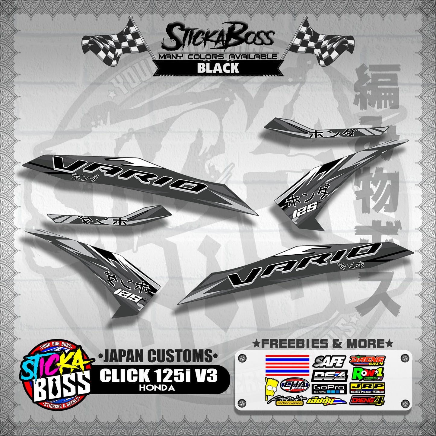 CLICK 125i V3 DECALS ( JAPAN CUSTOMS )【WITH FREEBIES】