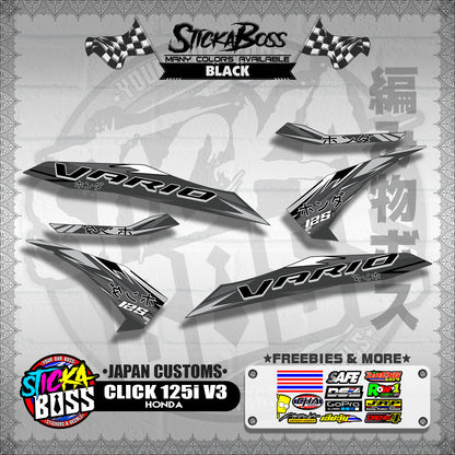 CLICK 125i V3 DECALS ( JAPAN CUSTOMS )【WITH FREEBIES】
