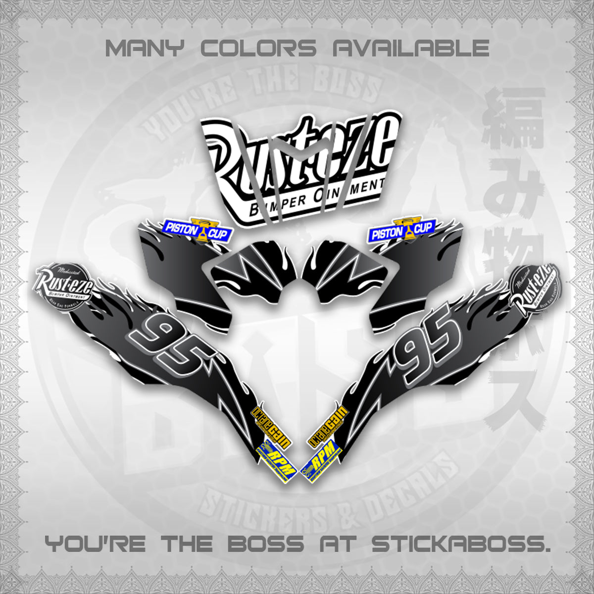 CLICK 125 V3 ( FOR WHITE LIGHTING MCQUEEN DESIGN ) STICKER DECALS By STICKABOSS