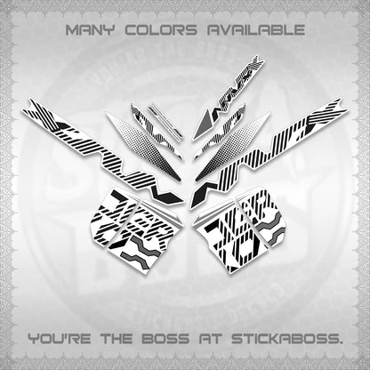 AEROX V2 NVX FOR WHITE DECALS (2024 NEW 001 DESIGN) STICKER DECALS By STICKABOSS
