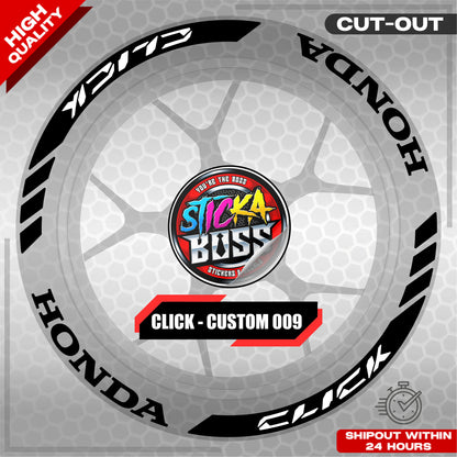 CLICK 125 / 150 / 160 MAG STICKER SET  ( 2 MAGS ) - CUSTOM 009 | VINYL WATERPROOF CUT-OUT DECALS