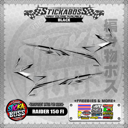 [ PREMIUM UV PRINT ] TRANSPARENT RAIDER 150 FI STICKER DECALS ( SATRIA F150 GARANSI )【WITH FREEBIES】