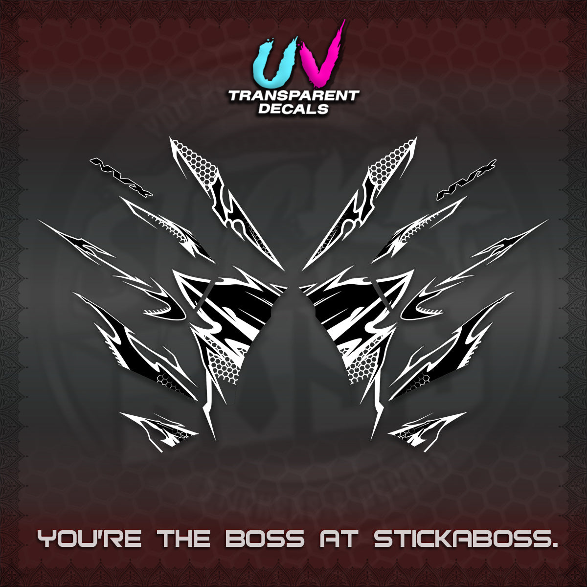 AEROX 155 V2 UV TRANSPARENT (VIETNAM STYLE-1 SPOT) FOR DARK COLORED COVER DECALS By STICKABOSS