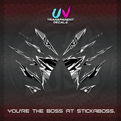 AEROX 155 V2 UV TRANSPARENT (VIETNAM STYLE-1 SPOT) FOR DARK COLORED COVER DECALS By STICKABOSS
