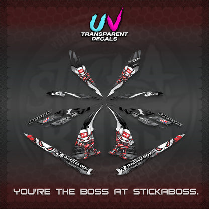 AEROX 155 V1 UV TRANSPARENT DECALS (2026 NEW RCB 2.0 DESIGN) STICKER KITS BY STICKABOSS
