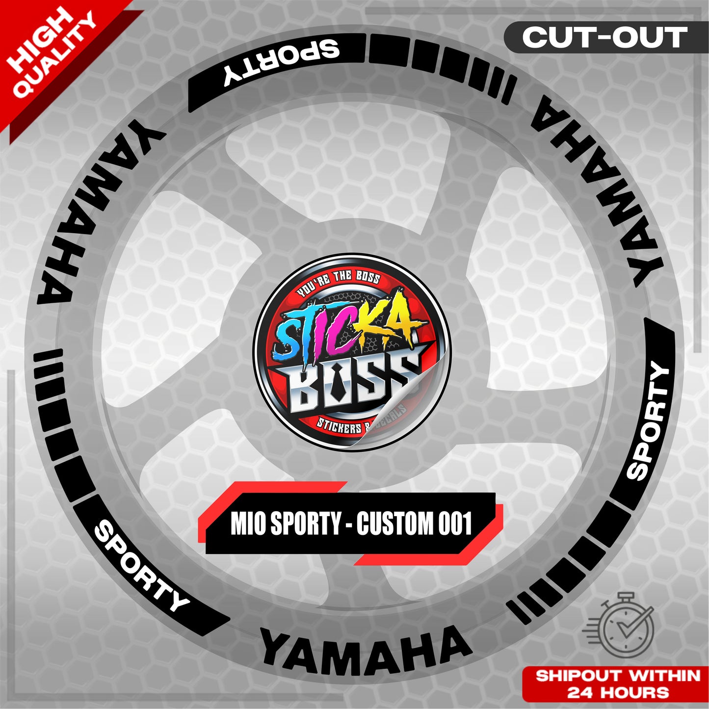 MIO SPORTY MAG STICKER SET ( 2 MAGS ) - CUSTOM 001 | VINYL WATERPROOF CUT-OUT DECALS