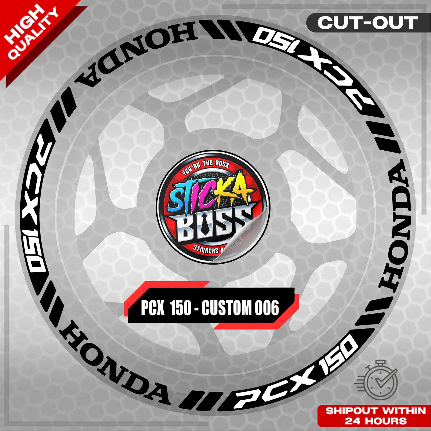 PCX 150 MAG STICKER SET ( 2 MAGS ) - CUSTOM 006 | VINYL WATERPROOF CUT-OUT DECALS