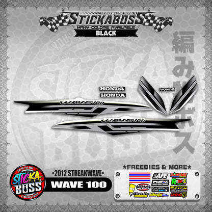 WAVE 100  STICKER DECALS ( 2012 STREAKWAVE ) 【WITH FREEBIES】