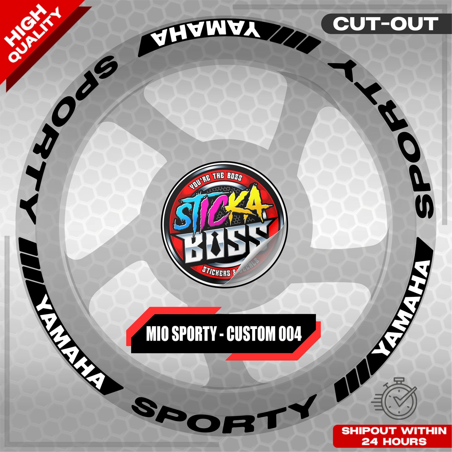 MIO SPORTY MAG STICKER SET ( 2 MAGS ) - CUSTOM 004 | VINYL WATERPROOF CUT-OUT DECALS
