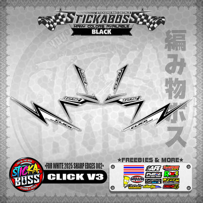 CLICK V3 INDO STICKER DECALS ( FOR WHITE 2025 SHARP EDGES 002 )【WITH FREEBIES】
