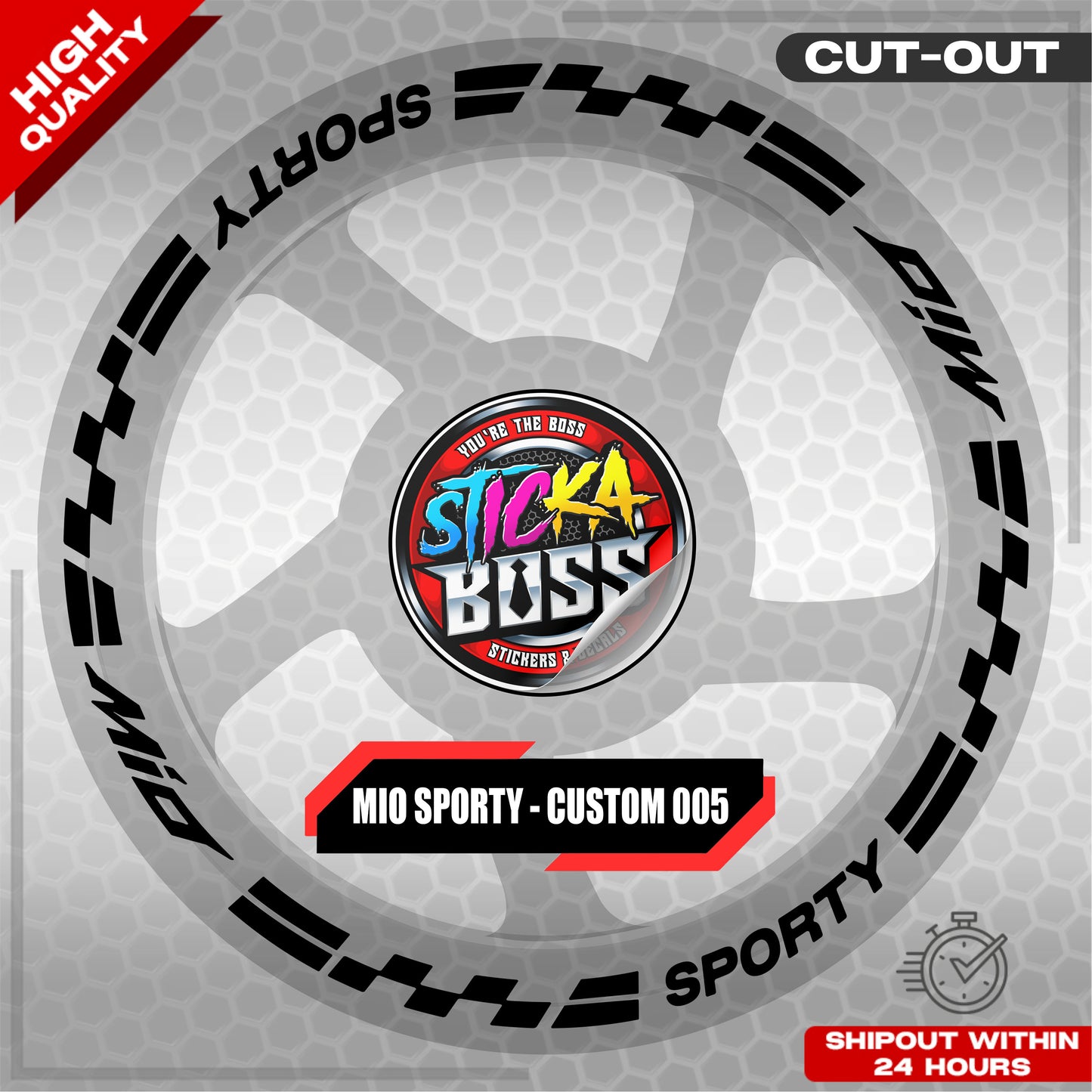 MIO SPORTY MAG STICKER SET ( 2 MAGS ) - CUSTOM 005 | VINYL WATERPROOF CUT-OUT DECALS