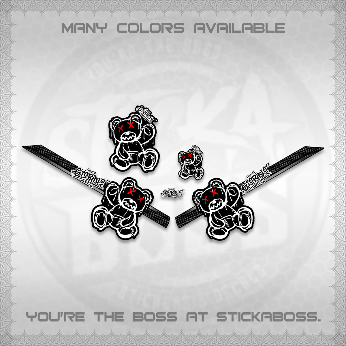 GIORNO 125 DECALS (2026 TEDDY LUX DESIGN) STICKER DECALS BY STICKABOSS