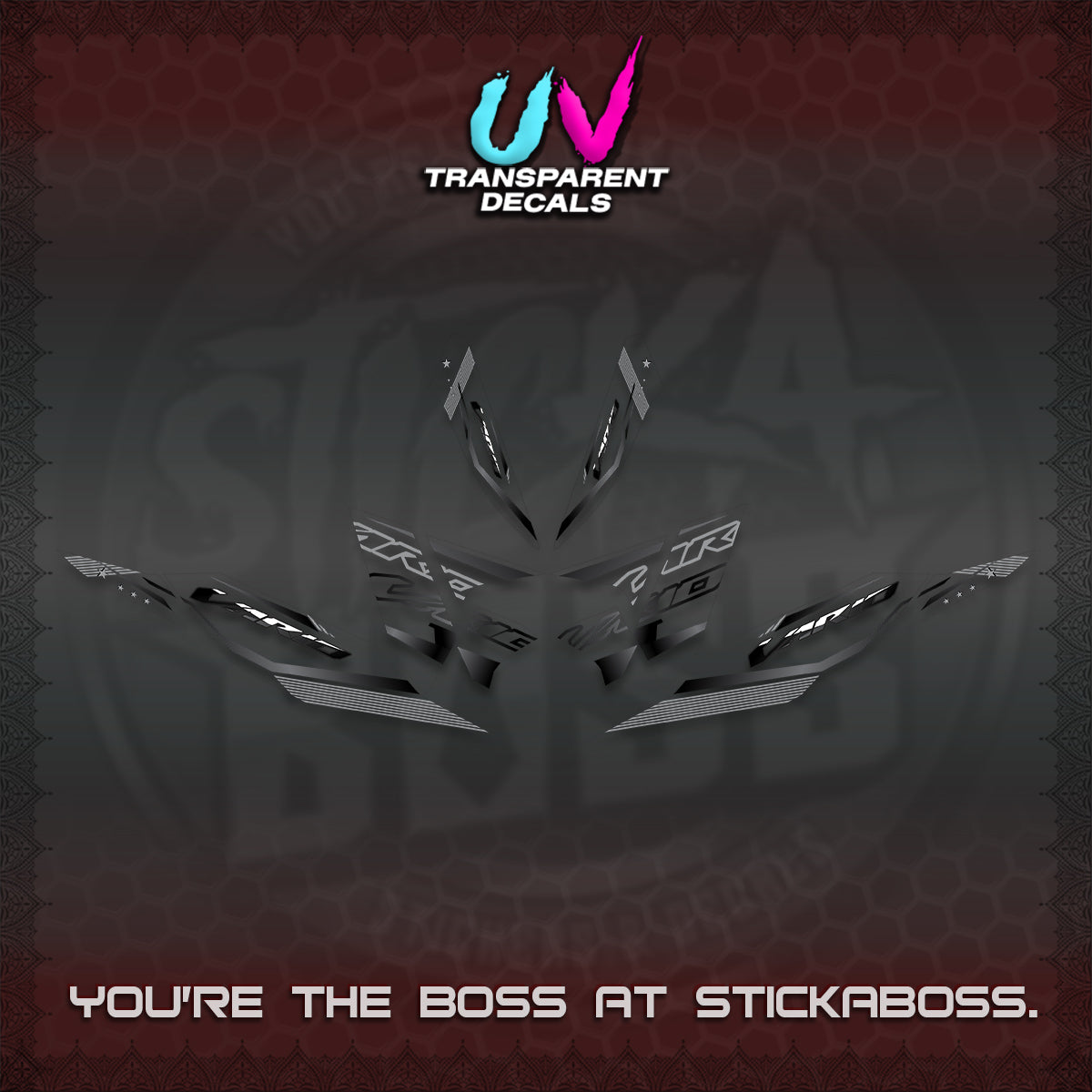 CLICK 125 V4 VARIO UV TRANSPARENT DECALS (2026 WHITE EDITION DESIGN) STICKER KITS By STICKABOSS