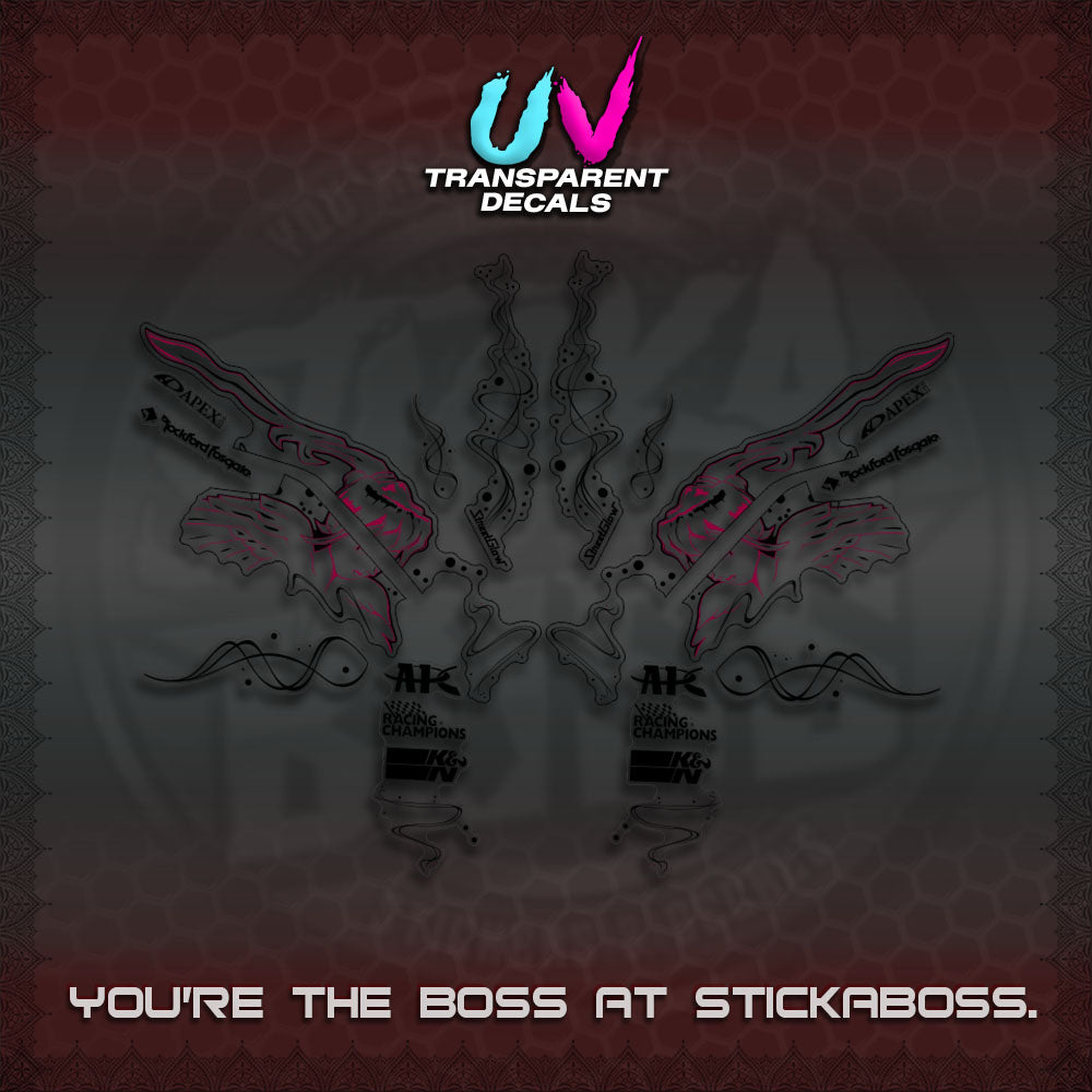 AEROX V3 ALPHA TURBO UV TRANSPARENT DECALS (SUKI 2FAST & 2FURIOUS)STICKER DECALS By STICKABO