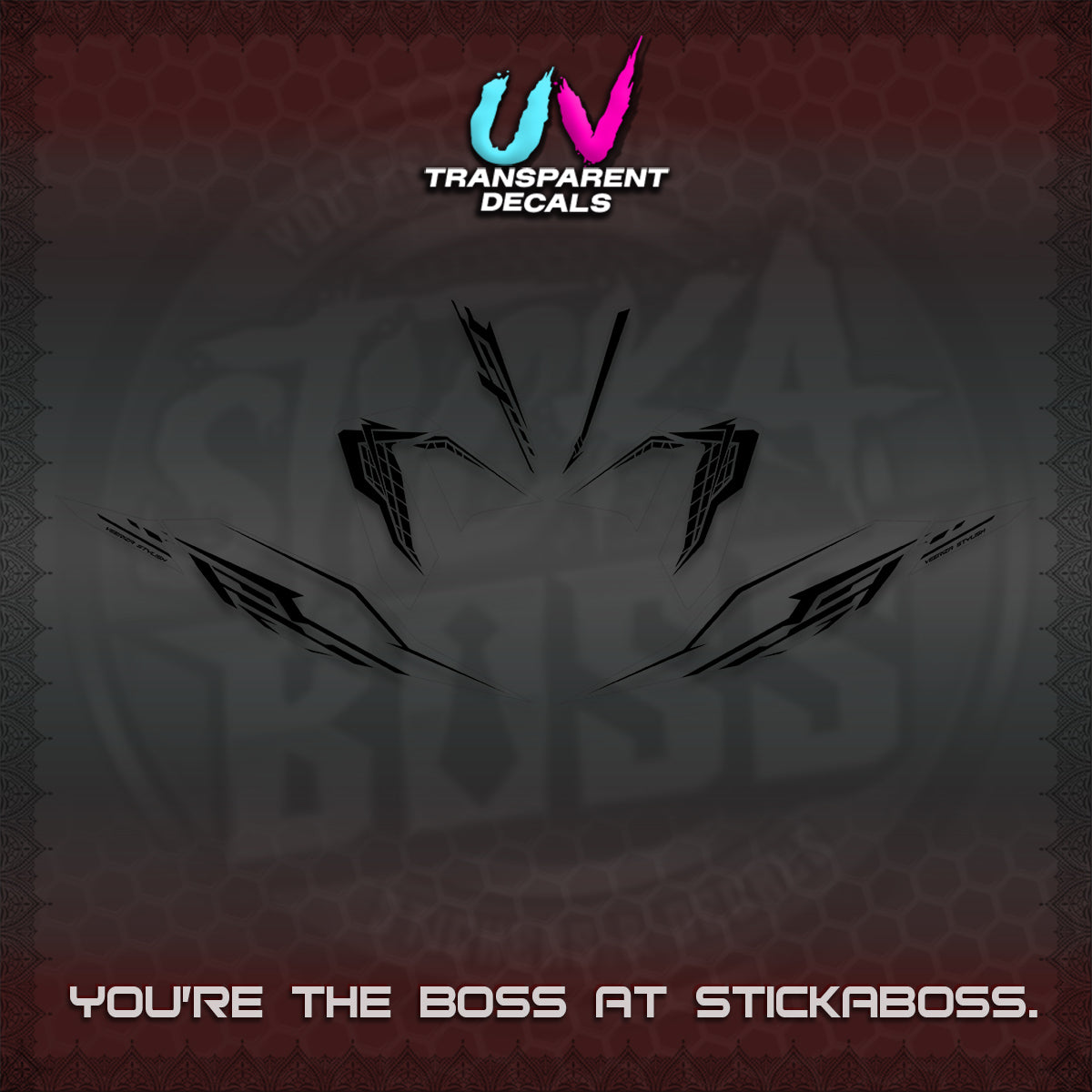 CLICK 125 V4 UV TRANSPARENT DECALS (2026 VEERIZA STYLISH DESIGN) STICKER DECALS By STICKABOSS