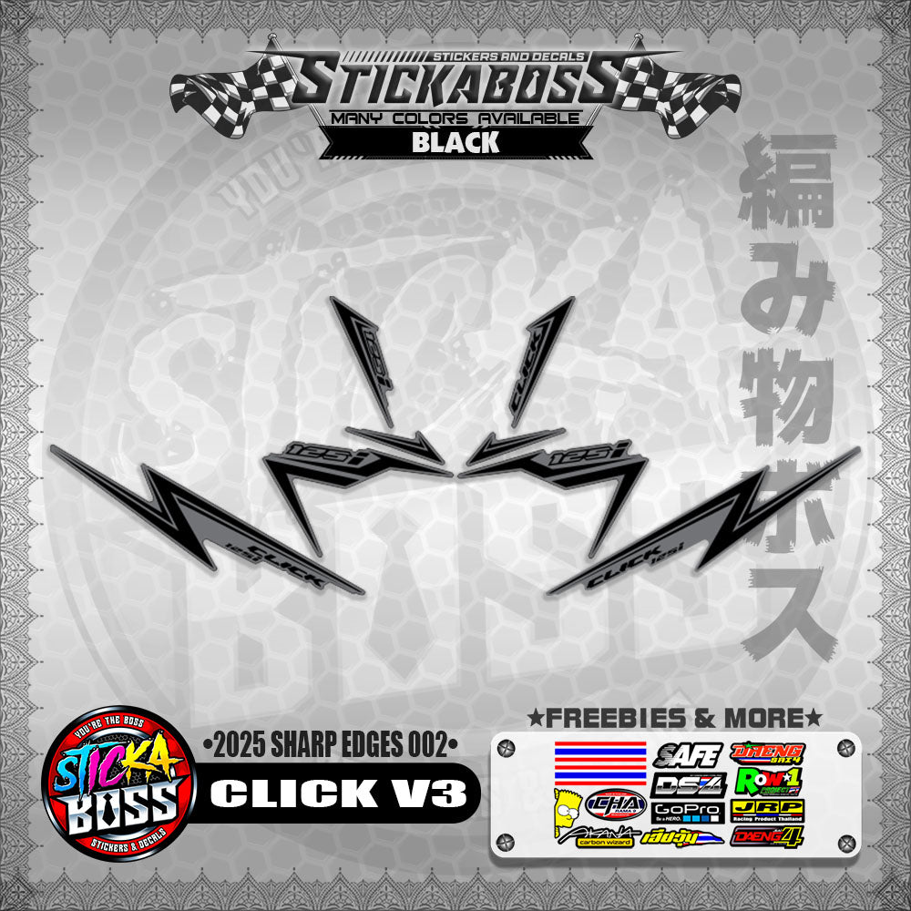 CLICK V3 INDO STICKER DECALS ( 2025 SHARP EDGES 002 )【WITH FREEBIES】