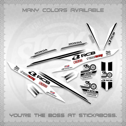 CLICK 125 V2 FOR WHITE DECALS (2026 30TH ANNIVERSARY RACING DESIGN) STICKER DECALS BY STICKABOSS