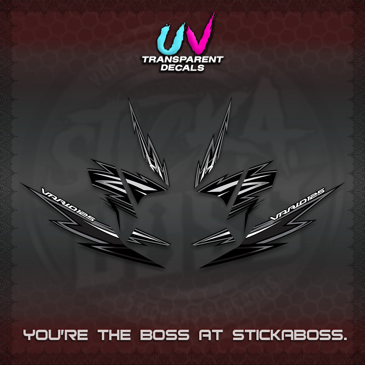 CLICK 125 V4 INDO VARIO UV TRANSPARENT DECALS (2026 VANDOREN STYLE) STICKER DECALS By STICKABOSS