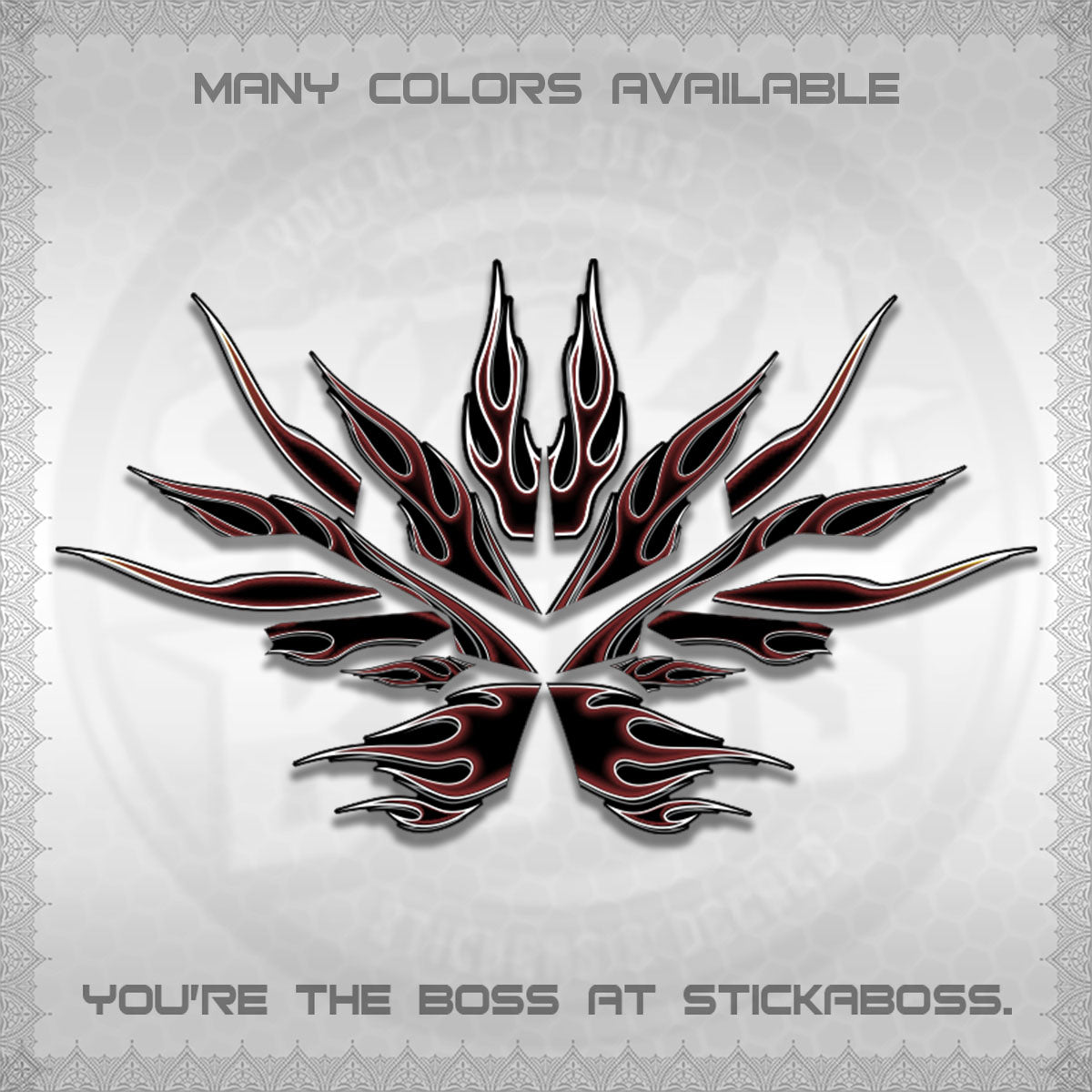 AEROX V3 ALPHA TURBO DECALS (2026 LED FIRE MOTIF)STICKER DECALS By STICKABOSS