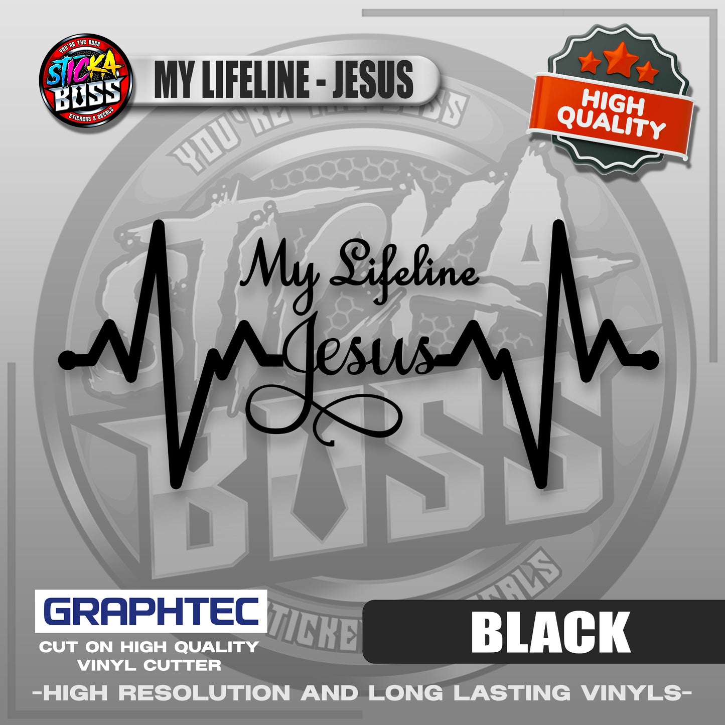 MY LIFELINE - JESUS | VINYL WATERPROOF CUT-OUT STICKER DECALS【Stickaboss】