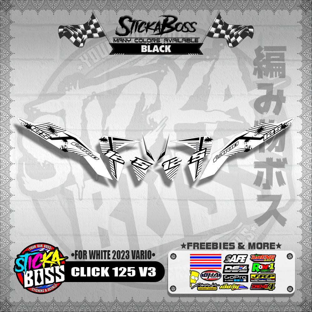 CLICK 125 V3 DECALS ( FOR WHITE 2023 VARIO )【WITH FREEBIES】