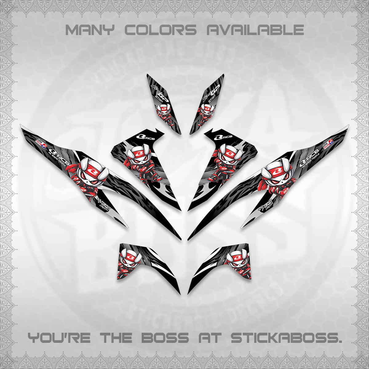 CLICK 125 V2 DECALS (2026 NEW RCB 2.0 DESIGN) STICKER KITS BY STICKABOSS