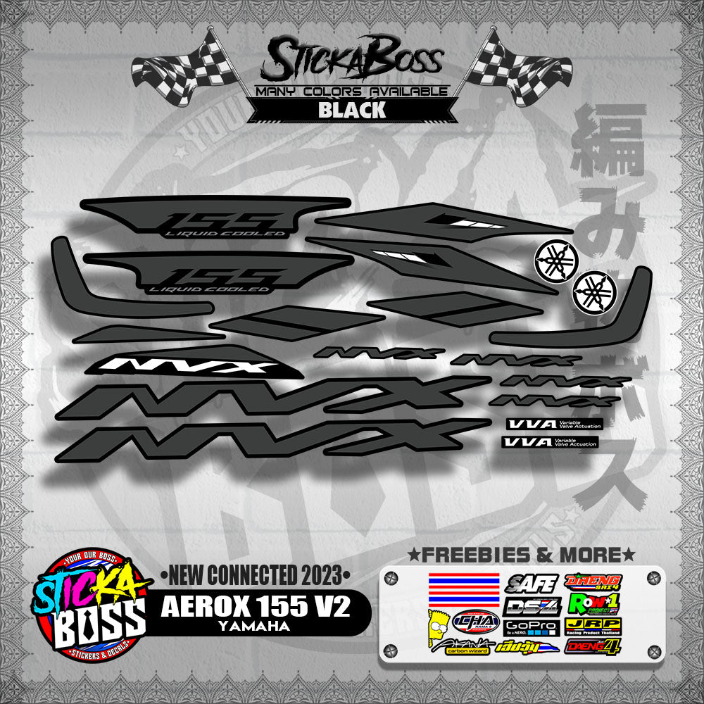 AEROX 155 V2 DECALS ( NEW CONNECTED 2023 )【WITH FREEBIES】