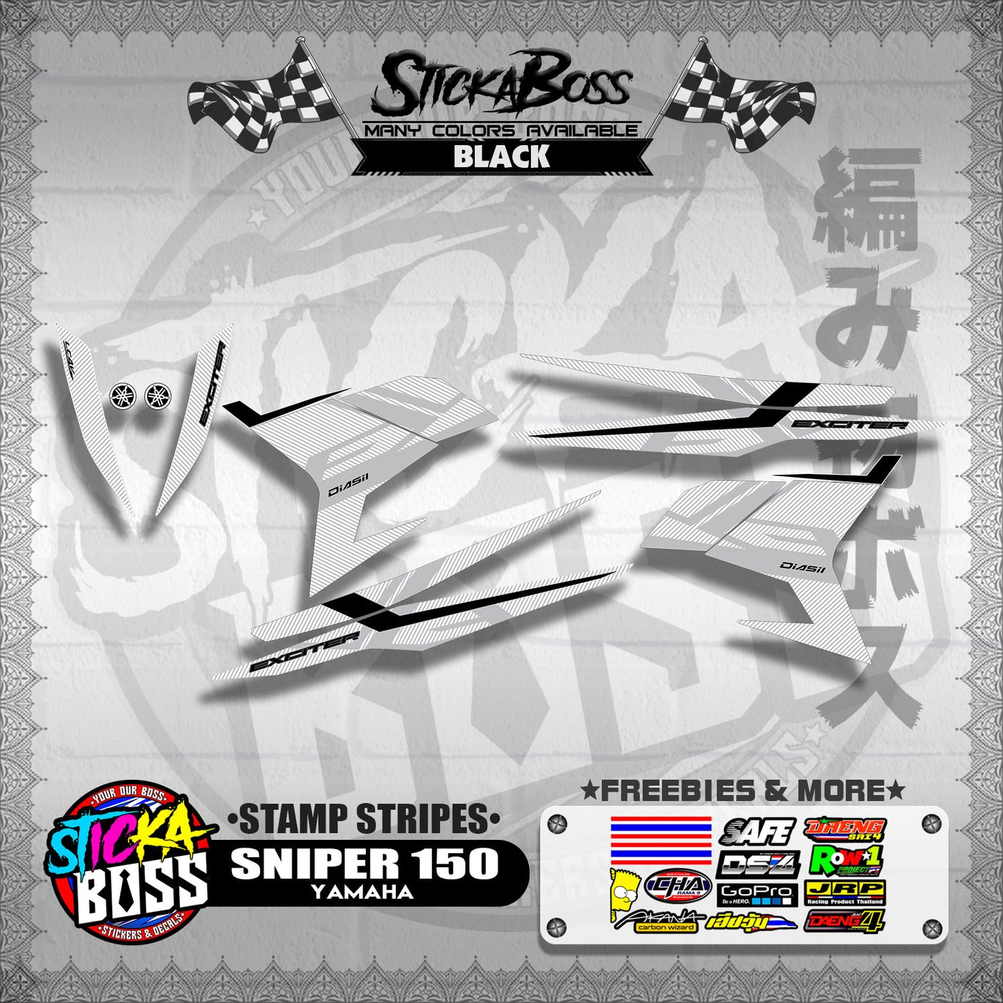 SNIPER 150 DECALS ( STAMP STRIPES )【WITH FREEBIES】