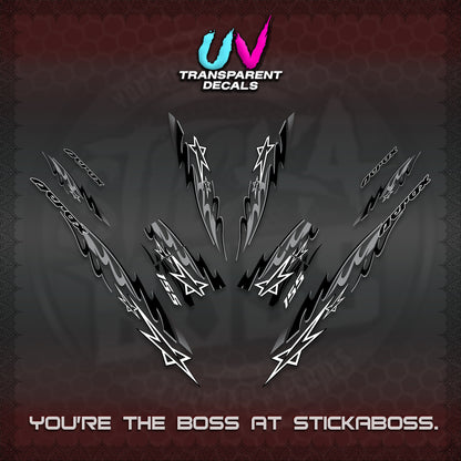 AEROX V2 INDO UV TRANSPARENT DECALS (2026 STAR 0001 MOTIF) STICKER KITS By STICKABOSS