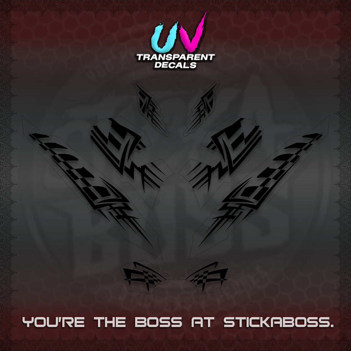 CLICK 125 V3 VARIO INDO-MALAY UV TRANSPARENT DECALS (2026 TRIBAL LINES DESIGN) STICKER DECALS By STICKABOSS