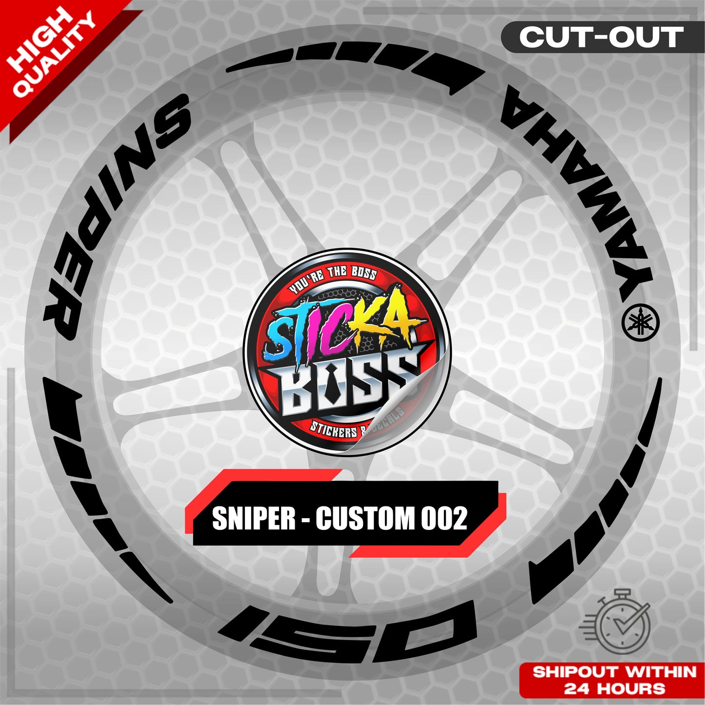 SNIPER 150 / 155 MAGS STICKER SET  ( 2 MAGS ) -  CUSTOM 002 | VINYL WATERPROOF CUT-OUT DECALS