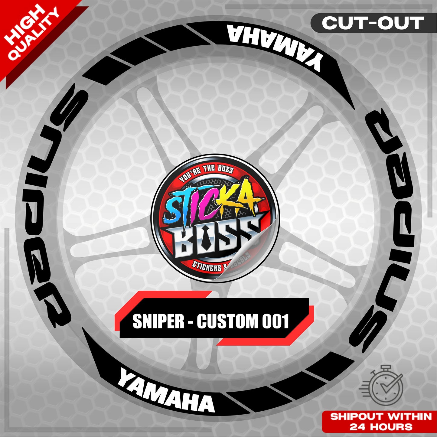 SNIPER 150 / 155 MAGS STICKER SET  ( 2 MAGS ) - CUSTOM 001 | VINYL WATERPROOF CUT-OUT DECALS