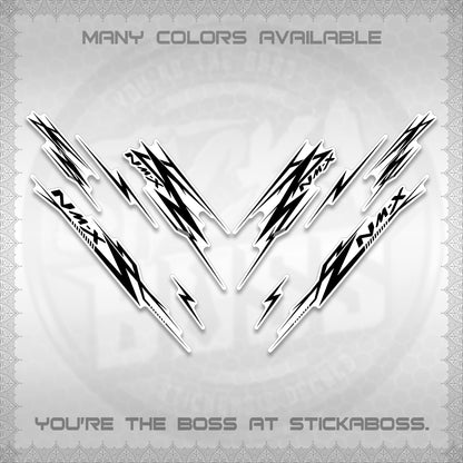 NMAX V2 FOR WHITE DECALS (2024 NM A8 STYLE) STICKER DECALS By STICKABOSS