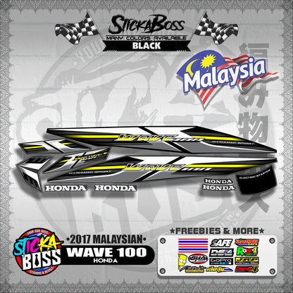 WAVE 100 ( 2017 MALAYSIAN STOCK DECALS )【WITH FREEBIES】