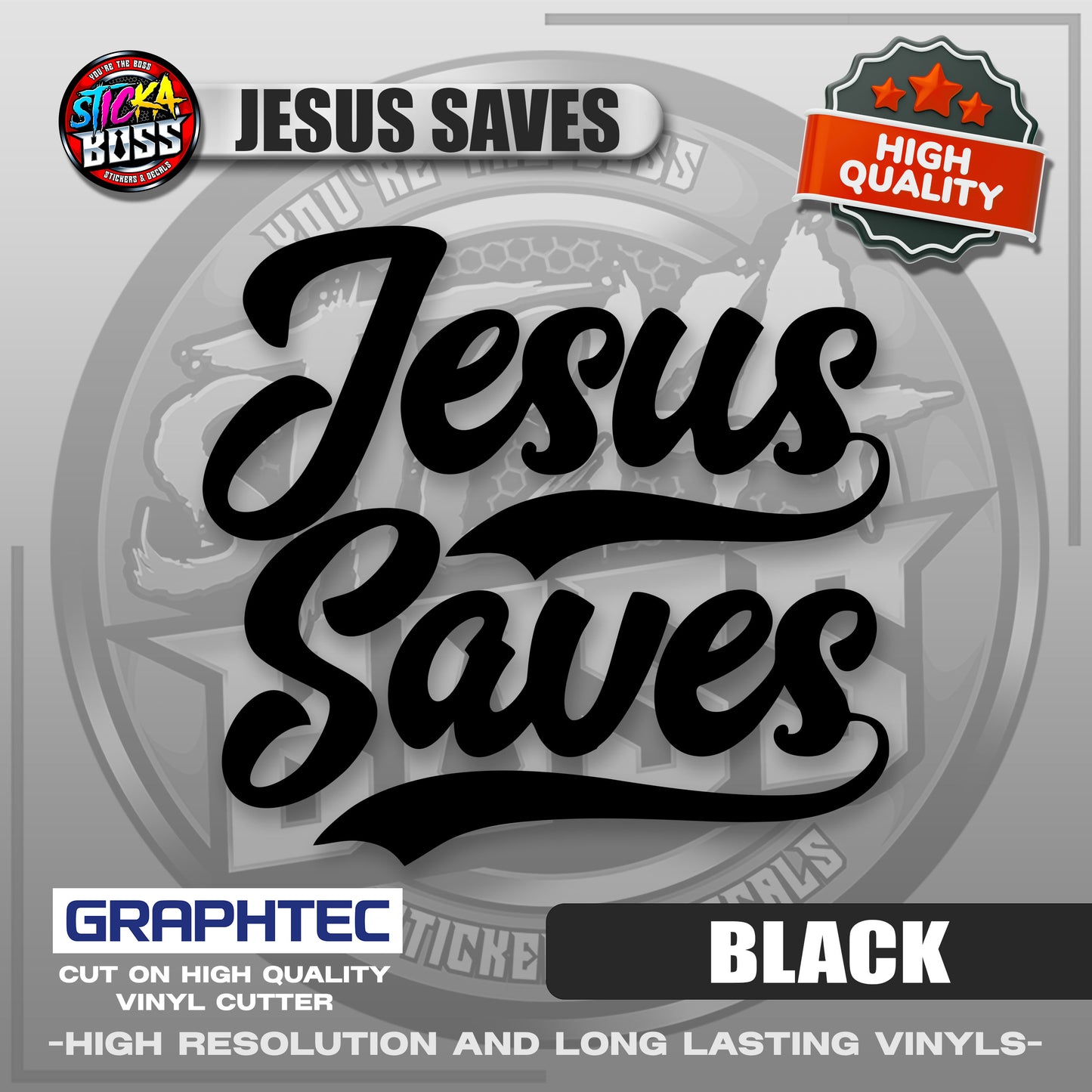 JESUS SAVES | VINYL WATERPROOF CUT-OUT STICKER DECALS【Stickaboss】