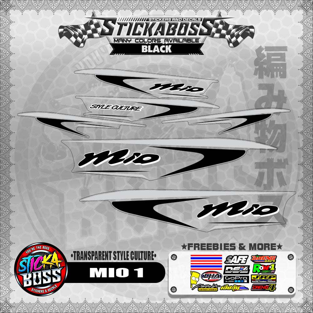 【PREMIUM UV PRINT】TRANSPARENT MIO 1 STICKER DECALS ( STYLE CULTURE )【WITH FREEBIES】