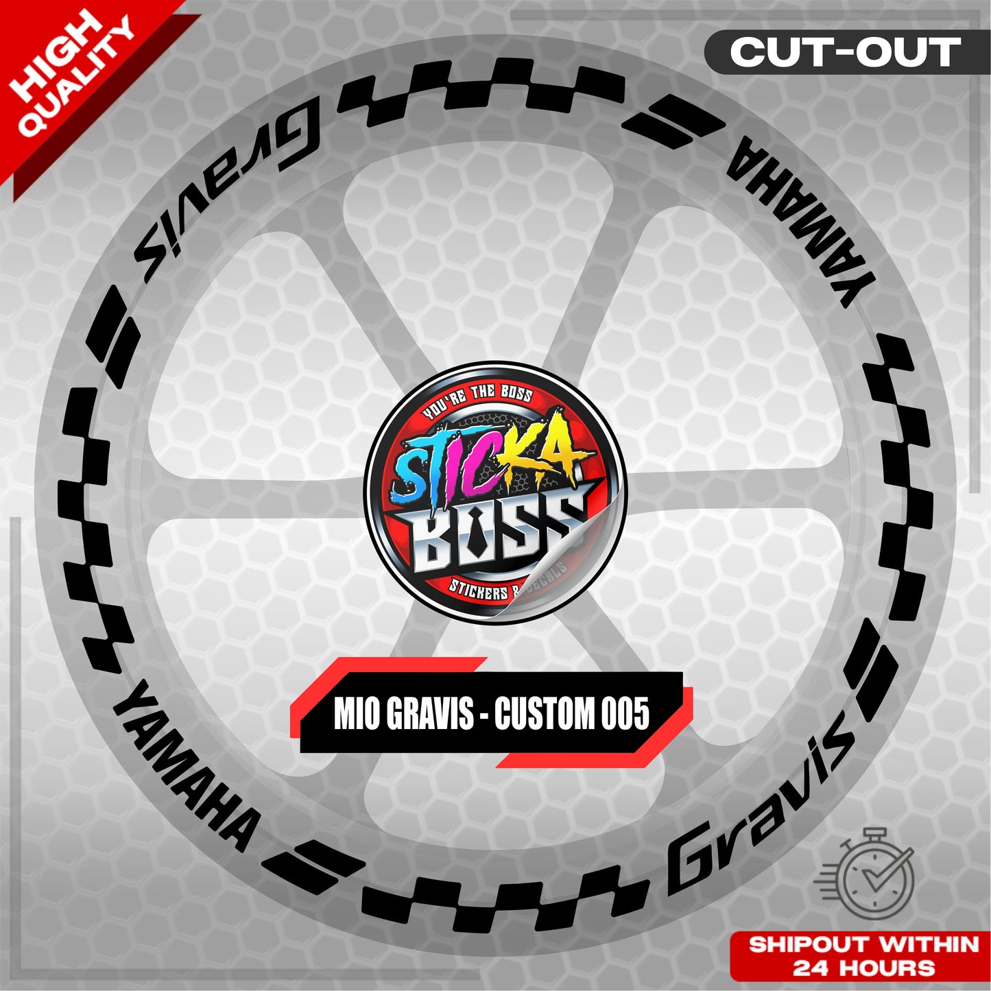 MIO GRAVIS MAG STICKER SET ( 2 MAGS ) - CUSTOM 005 | VINYL WATERPROOF CUT-OUT DECALS