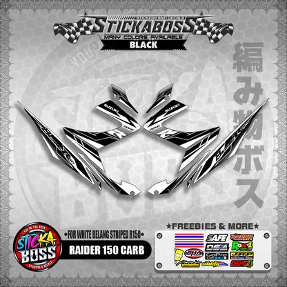 RAIDER 150 CARB STICKER DECALS ( FOR WHITE BELANG STRIPED R150 )【WITH FREEBIES】