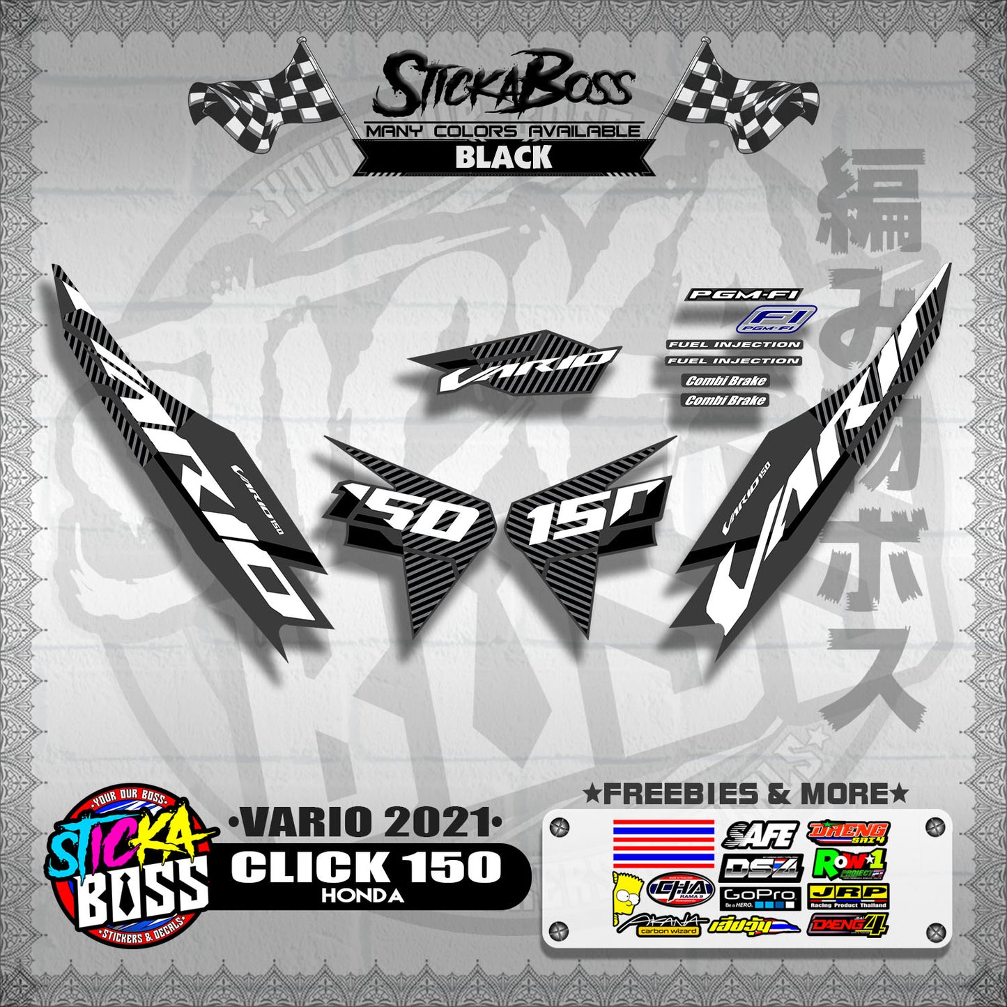 CLICK 150 V2 DECALS ( VARIO 2021 )【WITH FREEBIES】