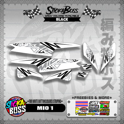 MIO 1 DECALS ( FOR WHITE BUTTONSCRAVES STRIPING )【WITH FREEBIES】