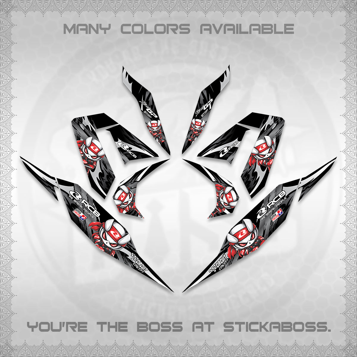 CLICK 125 V4 DECALS (2026 NEW RCB 2.0 DESIGN) STICKER KITS BY STICKABOSS